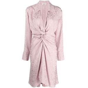 Zadig & Voltaire NWT Rozo Jac Leo Silk Dress in‎ Mauve Size Small MSRP $498.00